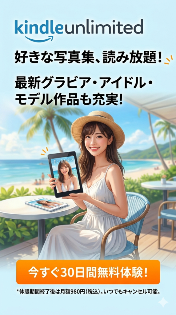 Kindle Unlimitedでグラビア写真集を読み放題｜月額980円・30日無料体験の始め方
